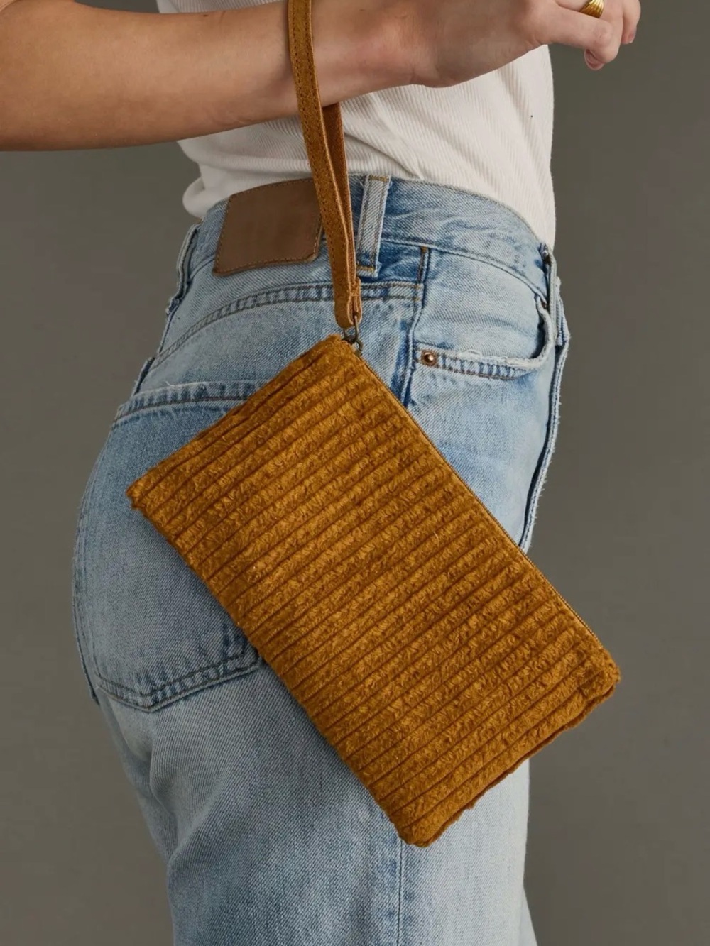 Panache Apparel Co. Mustard Corduroy Wristlet